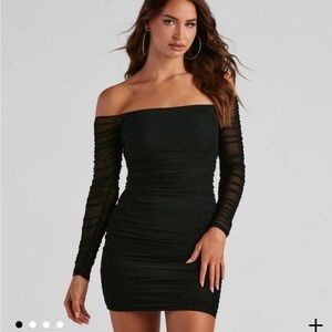 Elegant Black Off-Shoulder Dress